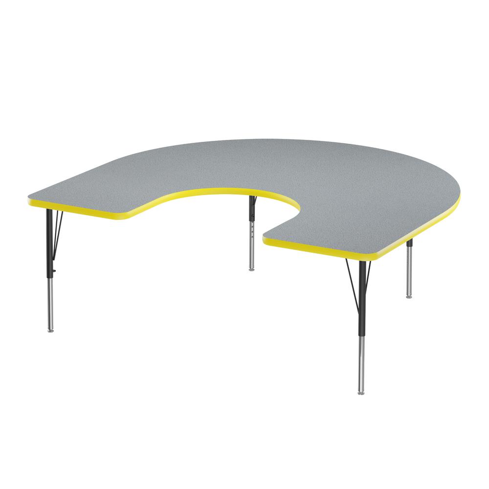 Deluxe High-Pressure Top Activity Tables, 60x66" HORSESHOE GRAY GRANITE, BLACK/CHROME. Picture 5