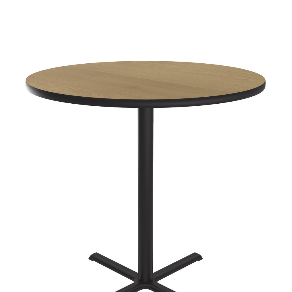 Bar Stool/Standing Height Deluxe High-Pressure Café and Breakroom Table, 48x48", ROUND, FUSION MAPLE BLACK. Picture 4