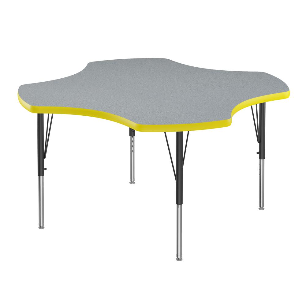 Commercial Laminate Top Activity Tables 48x48", CLOVER, GRAY GRANITE BLACK/CHROME. Picture 1