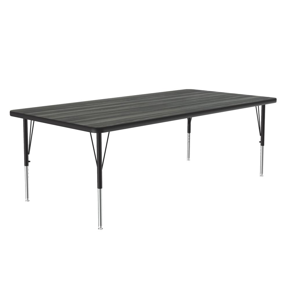 Deluxe High-Pressure Top Activity Tables 30x72" RECTANGULAR, NEW ENGLAND DRIFTWOOD BLACK/CHROME. Picture 8
