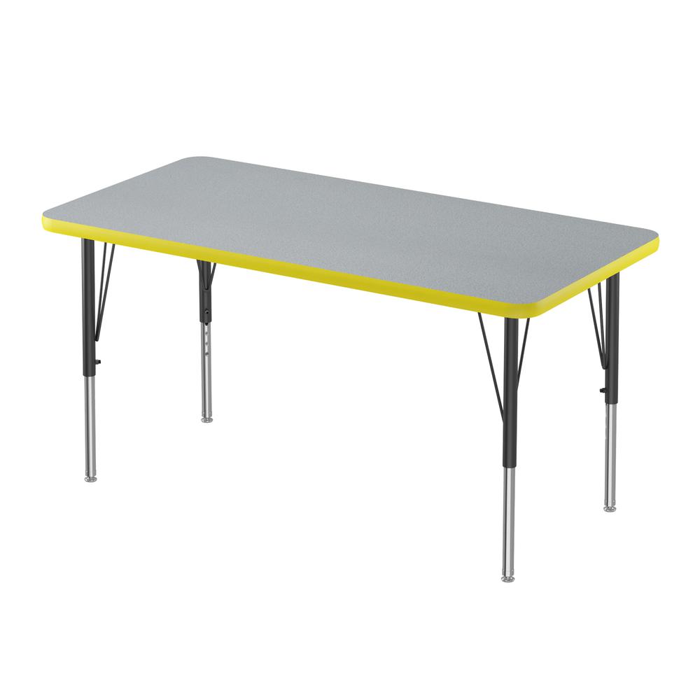 Deluxe High-Pressure Top Activity Tables 24x48", RECTANGULAR GRAY GRANITE, BLACK/CHROME. Picture 3