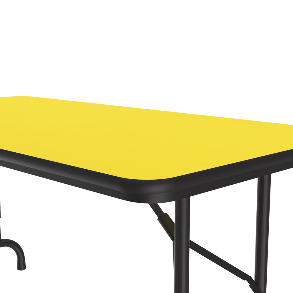 Adjustable Height High Pressure Top Folding Table, 24x48" RECTANGULAR YELLOW, BLACK. Picture 5