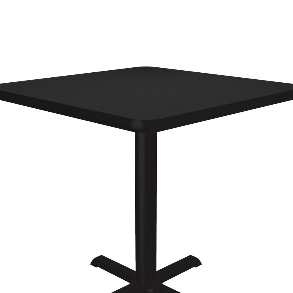 Table Height Commercial Laminate Café and Breakroom Table 24x24", SQUARE, BLACK GRANITE, BLACK. Picture 1