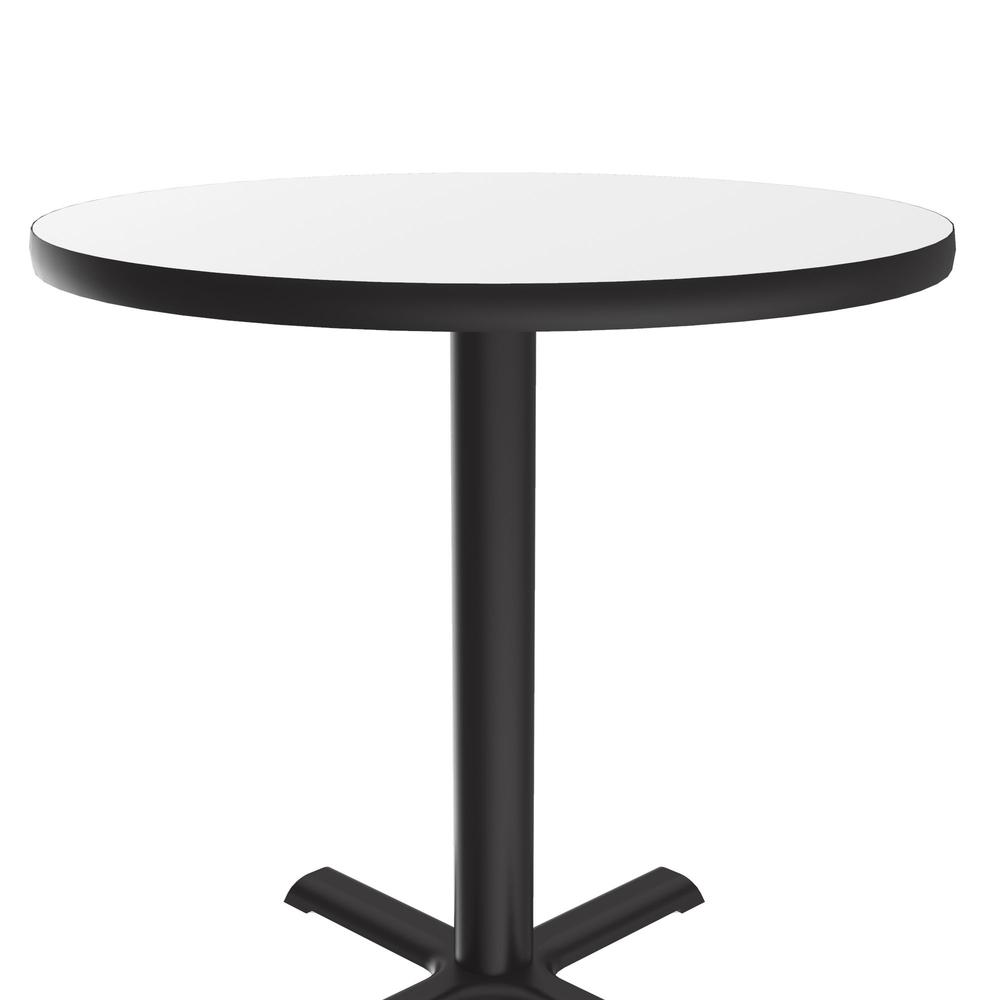 Table Height Deluxe High-Pressure Café and Breakroom Table 42x42", ROUND, WHITE BLACK. Picture 5