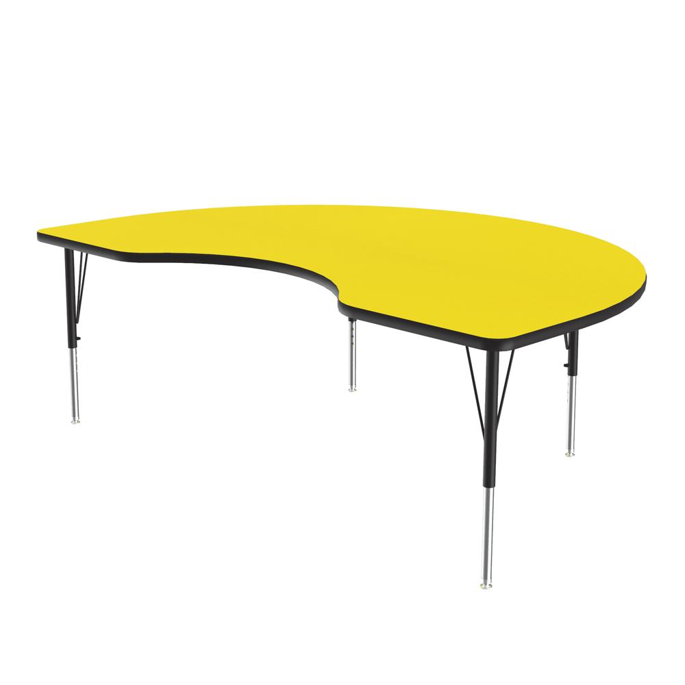 Deluxe High-Pressure Top Activity Tables 48x72", KIDNEY, YELLOW , BLACK/CHROME. Picture 4