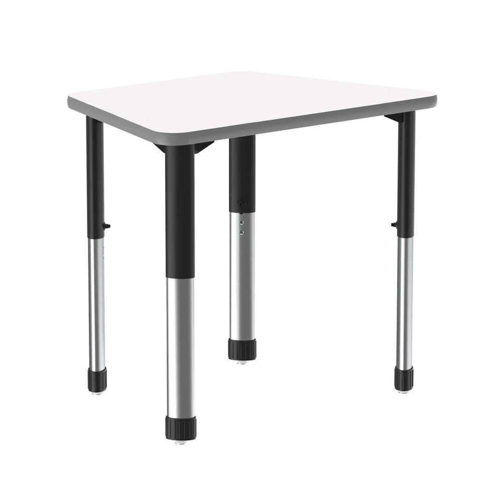 Markerboard-Dry Erase High Pressure Collaborative Desk 33x23" TRAPEZOID, FROSTY WHITE, BLACK/CHROME. Picture 4