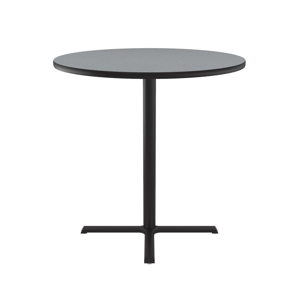 Bar Stool/Standing Height Commercial Laminate Café and Breakroom Table, 36x36" ROUND, GRAY GRANITE BLACK. Picture 7