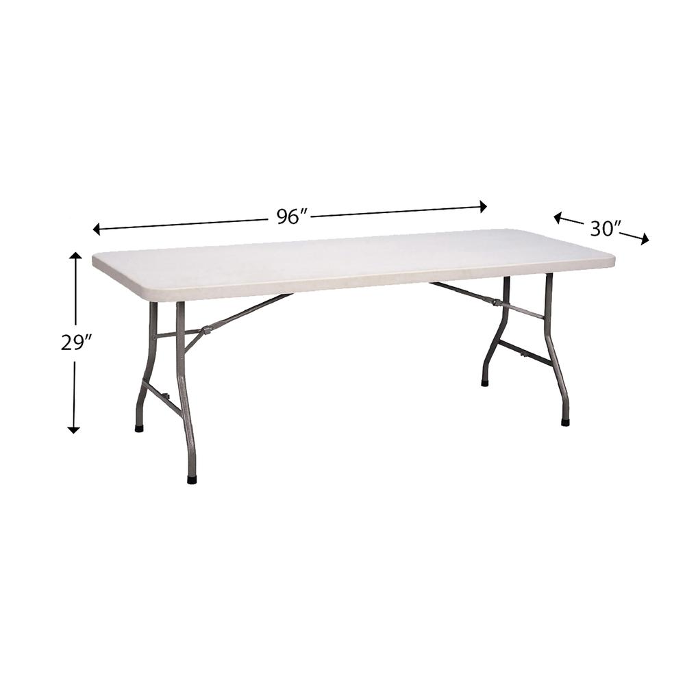 Economy Blow-Molded Plastic Folding Table, 30x96" RECTANGULAR GRAY GRANITE, CHARCOAL. Picture 3