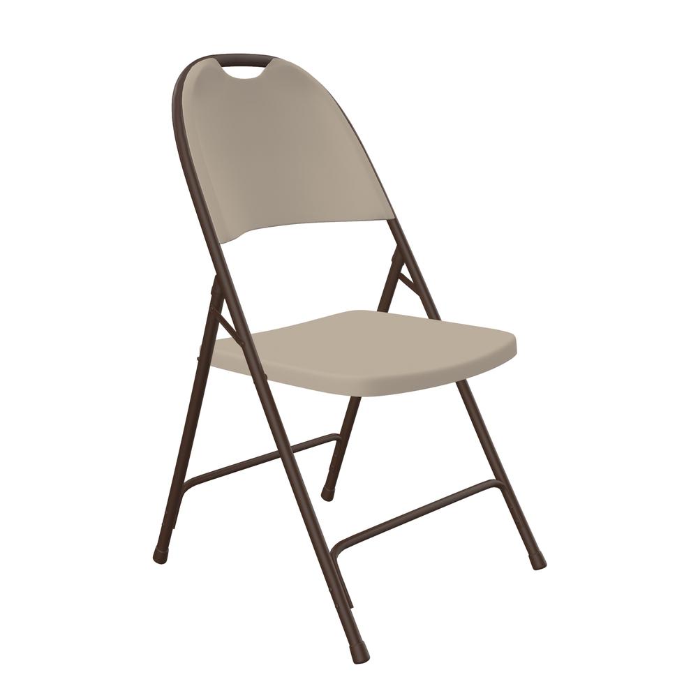 Injection Molded Folding Chair - Mocha Granite, Brown Legs - 1 Each. Picture 6