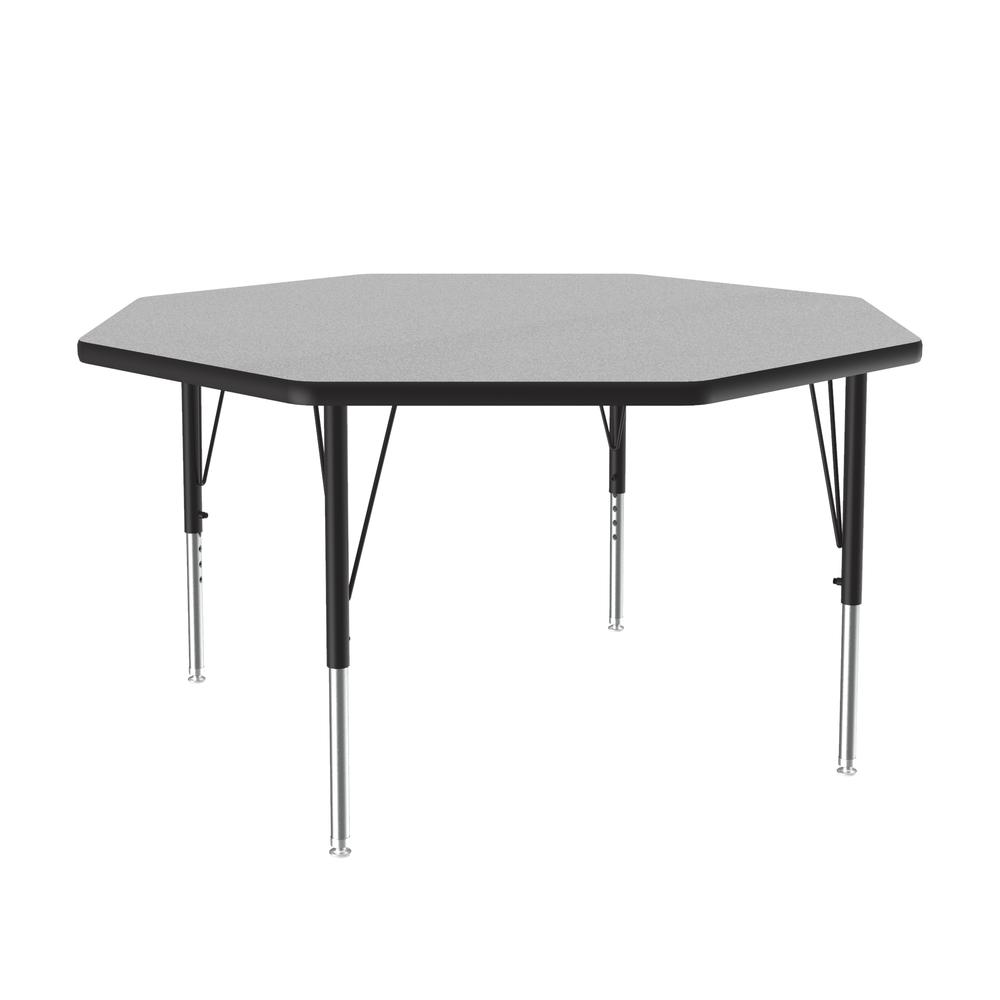 Commercial Laminate Top Activity Tables 48x48", OCTAGONAL, GRAY GRANITE BLACK/CHROME. Picture 2
