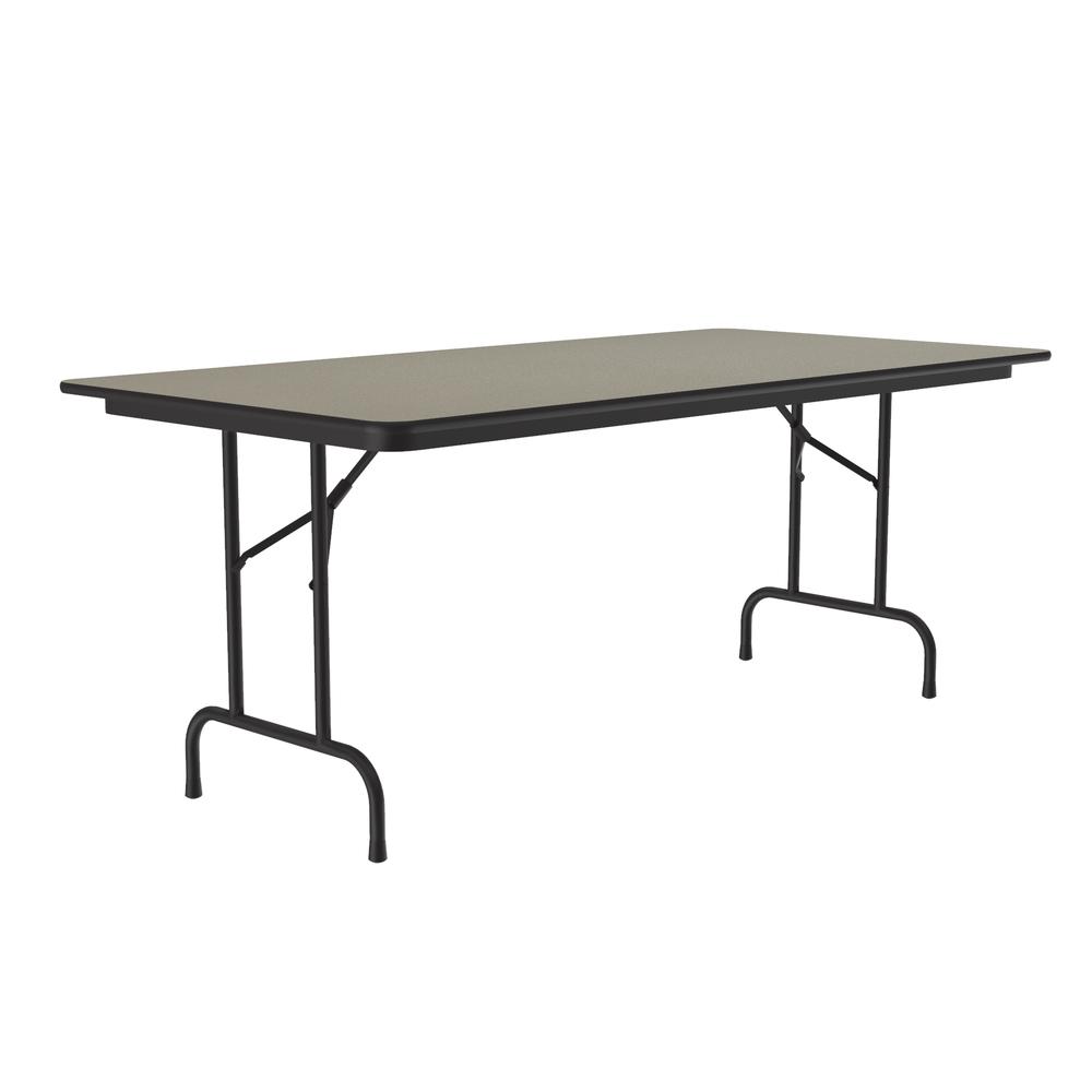 Deluxe High Pressure Top Folding Table 36x96", RECTANGULAR SAVANNAH SAND, BLACK. Picture 4