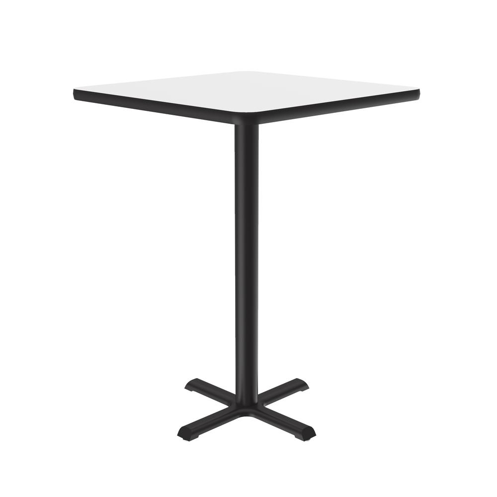 Bar Stool/Standing Height Deluxe High-Pressure Café and Breakroom Table 30x30", SQUARE, WHITE BLACK. Picture 3