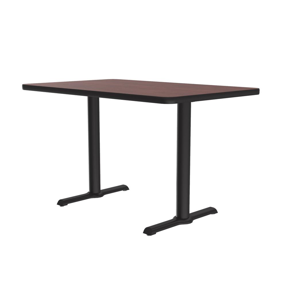 Table Height Deluxe High-Pressure Café and Breakroom Table 30x48" RECTANGULAR, MAHOGANY, BLACK. Picture 7