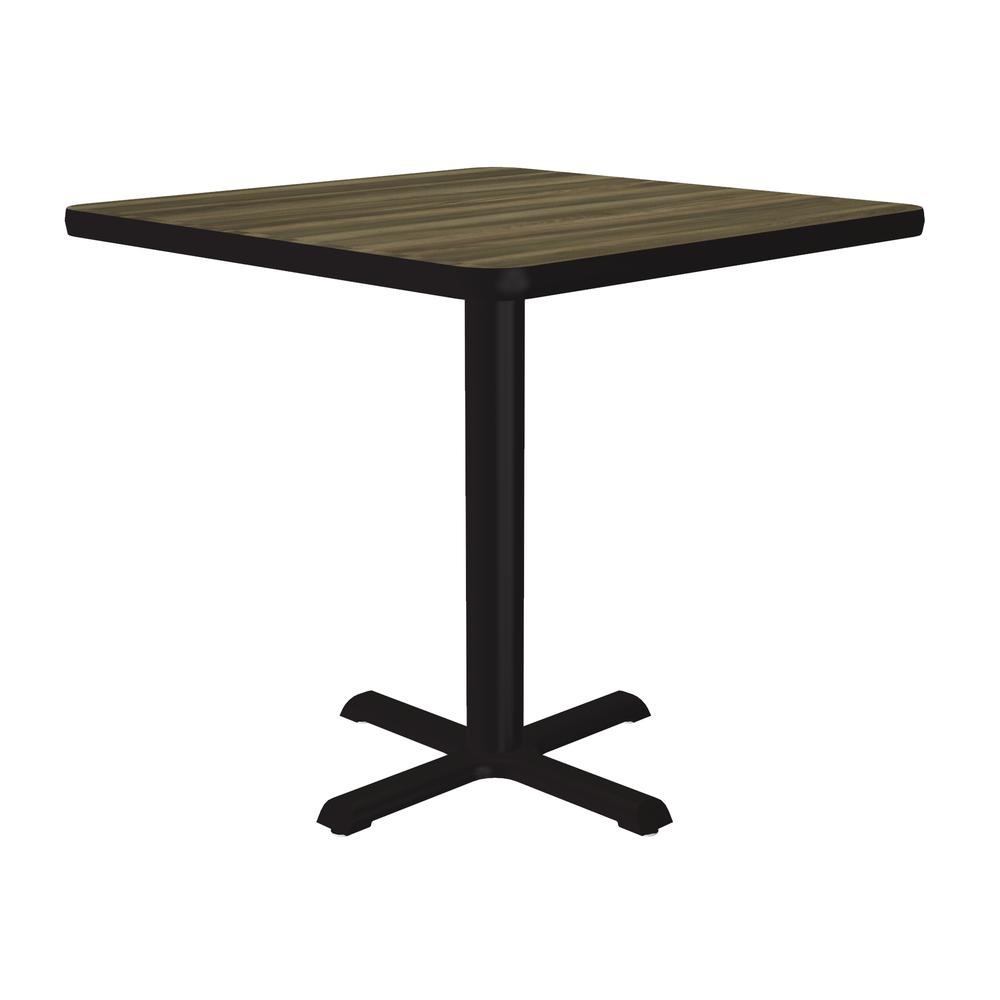 Table Height Deluxe High-Pressure Café and Breakroom Table, 24x24 SQUARE COLONIAL HICKORY, BLACK. Picture 3