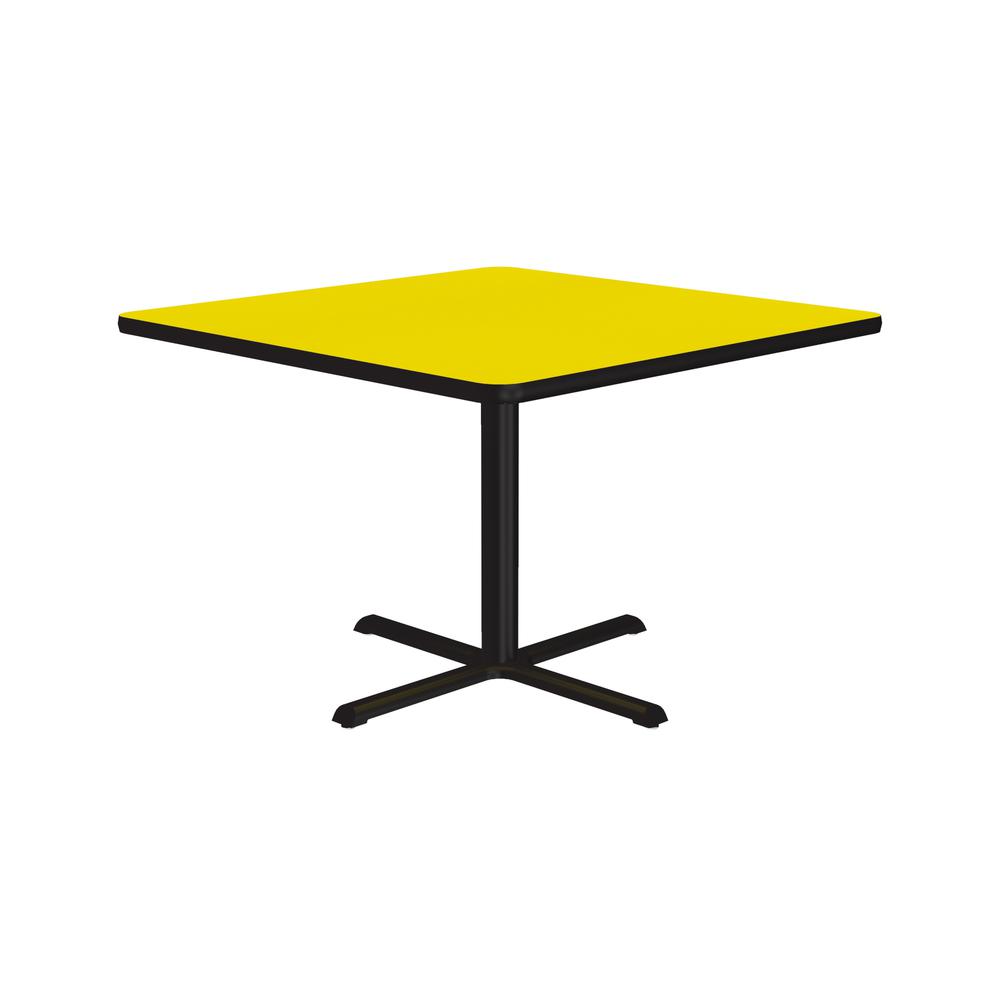 Table Height Deluxe High-Pressure Café and Breakroom Table 42x42" SQUARE, YELLOW BLACK. Picture 6