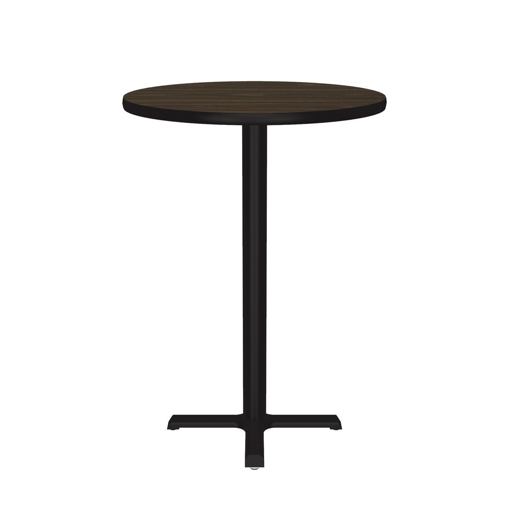 Bar Stool/Standing Height Commercial Laminate Café and Breakroom Table, 30x30", ROUND, WALNUT BLACK. Picture 4