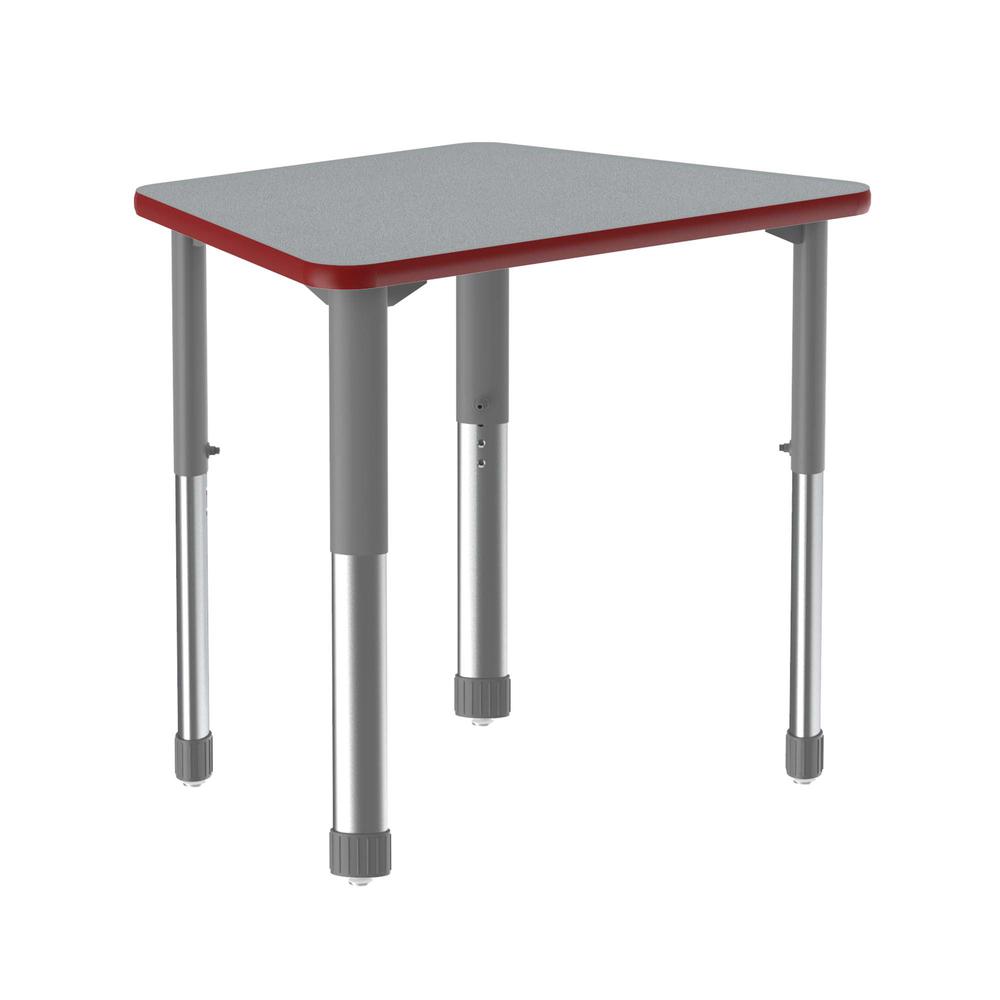 Deluxe High Pressure Collaborative Desk 33x23" TRAPEZOID GRAY GRANITE, GRAY/CHROME. Picture 1