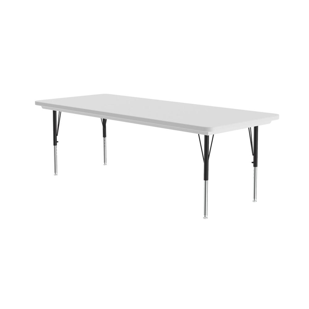 Anti-Microbial Commercial Blow-Molded Plastic Activity Table, 30x72", RECTANGULAR, GRAY GRANITE BLACK/CHROME. Picture 1