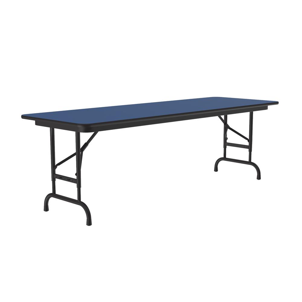 Adjustable Height High Pressure Top Folding Table 24x60" RECTANGULAR BLUE, BLACK. Picture 5