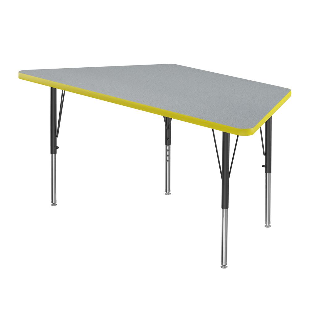Deluxe High-Pressure Top Activity Tables, 30x60", TRAPEZOID, GRAY GRANITE BLACK/CHROME. Picture 1