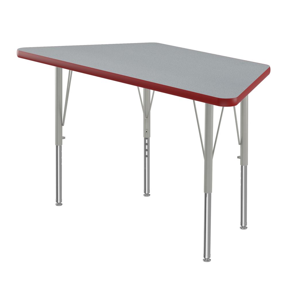Commercial Laminate Top Activity Tables 24x48", TRAPEZOID, GRAY GRANITE SILVER MIST. Picture 1