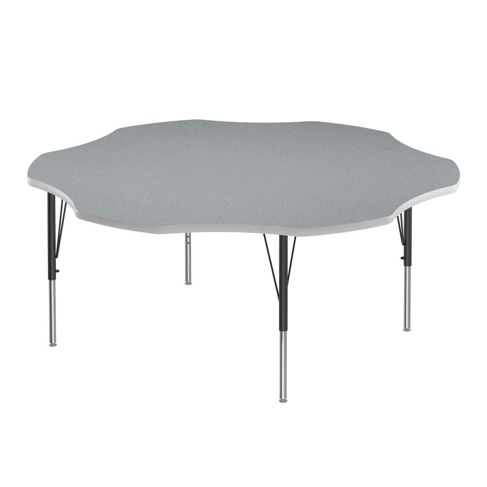 Deluxe High-Pressure Top Activity Tables 60x60", FLOWER GRAY GRANITE, BLACK/CHROME. Picture 1