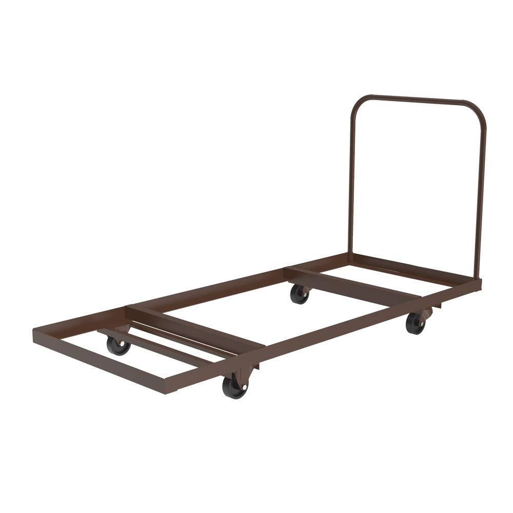 Flat Stacking Rectangular Table Truck 30x72",   BROWN. Picture 1