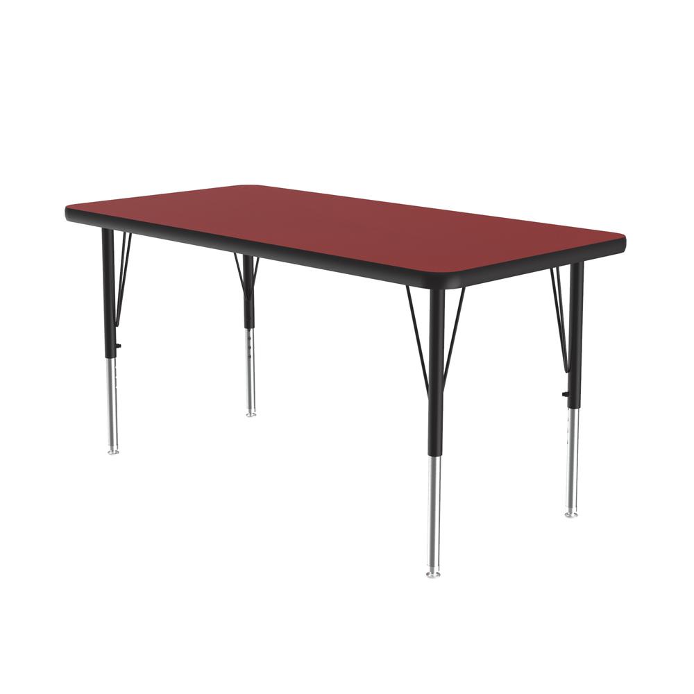 Deluxe High-Pressure Top Activity Tables, 24x60" RECTANGULAR RED, BLACK/CHROME. Picture 2