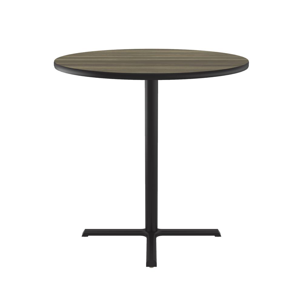 Bar Stool/Standing Height Deluxe High-Pressure Café and Breakroom Table, 36x36" ROUND COLONIAL HICKORY, BLACK. Picture 4