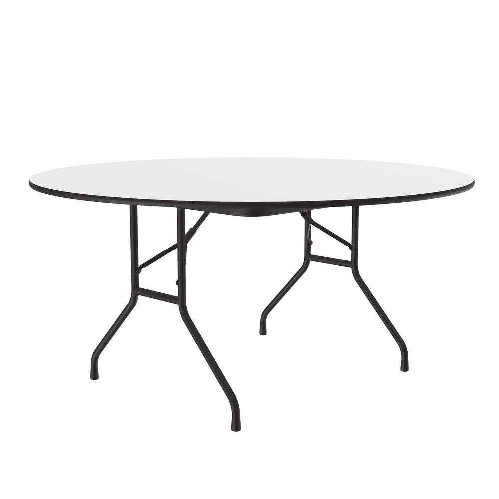 Deluxe High Pressure Top Folding Table, 60x60" ROUND, WHITE BLACK. Picture 2