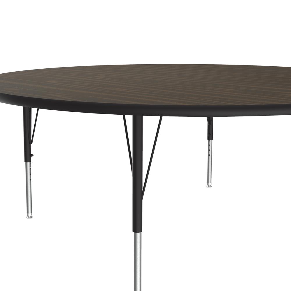 Deluxe High-Pressure Top Activity Tables, 60x60", ROUND, WALNUT, BLACK/CHROME. Picture 1
