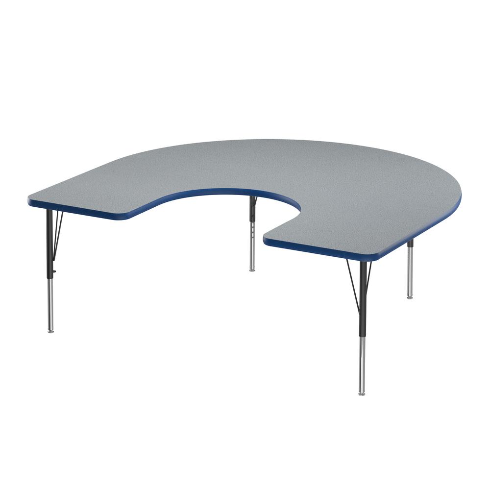 Deluxe High-Pressure Top Activity Tables 60x66" HORSESHOE, GRAY GRANITE, BLACK/CHROME. Picture 1
