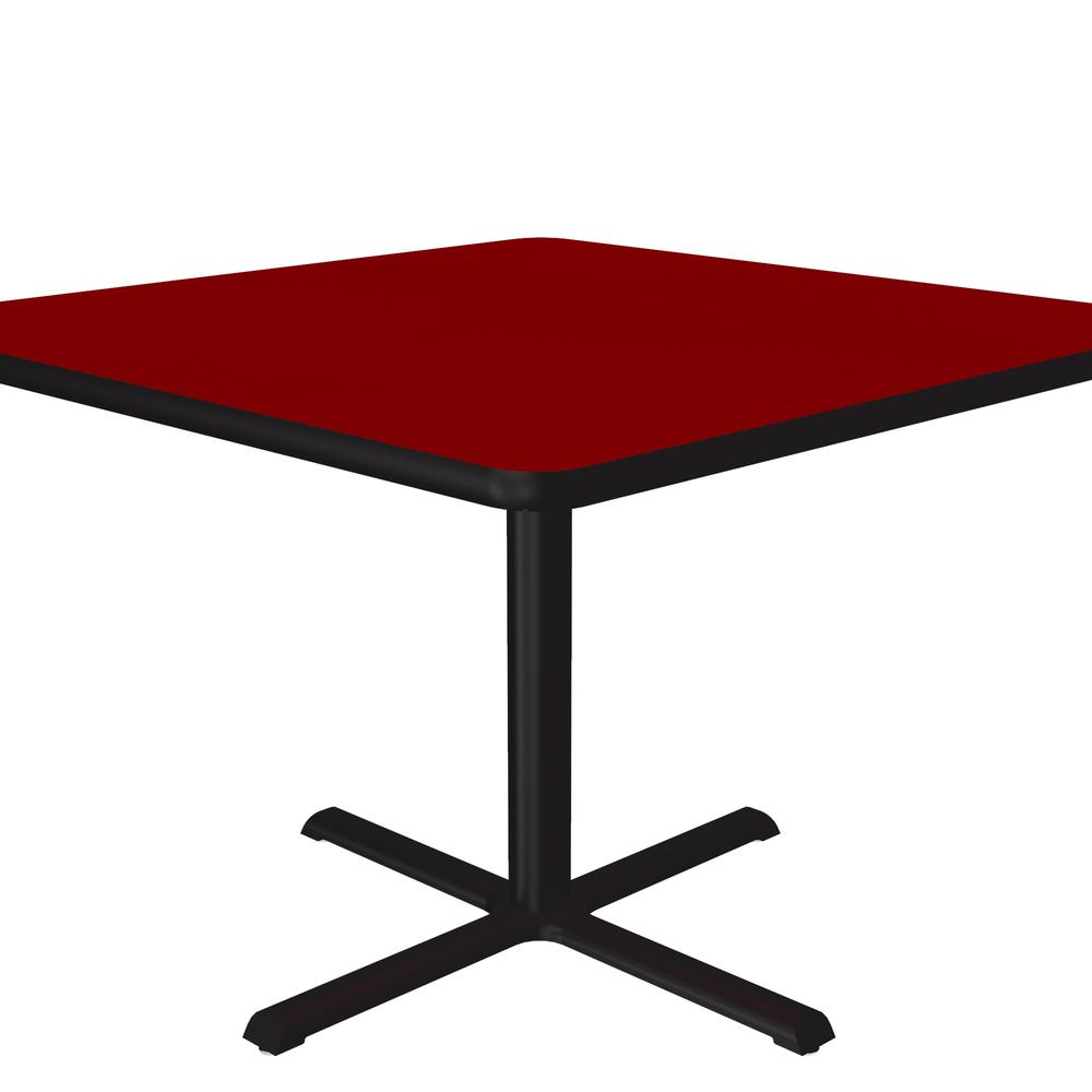 Table Height Deluxe High-Pressure Café and Breakroom Table 36x36" SQUARE, RED BLACK. Picture 3