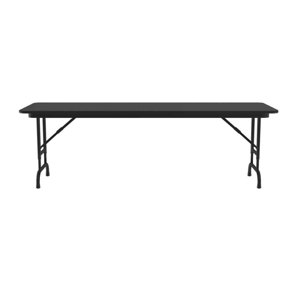 Adjustable Height Thermal Fused Laminate Top Folding Table, 24x60", RECTANGULAR BLACK GRANITE BLACK. Picture 2