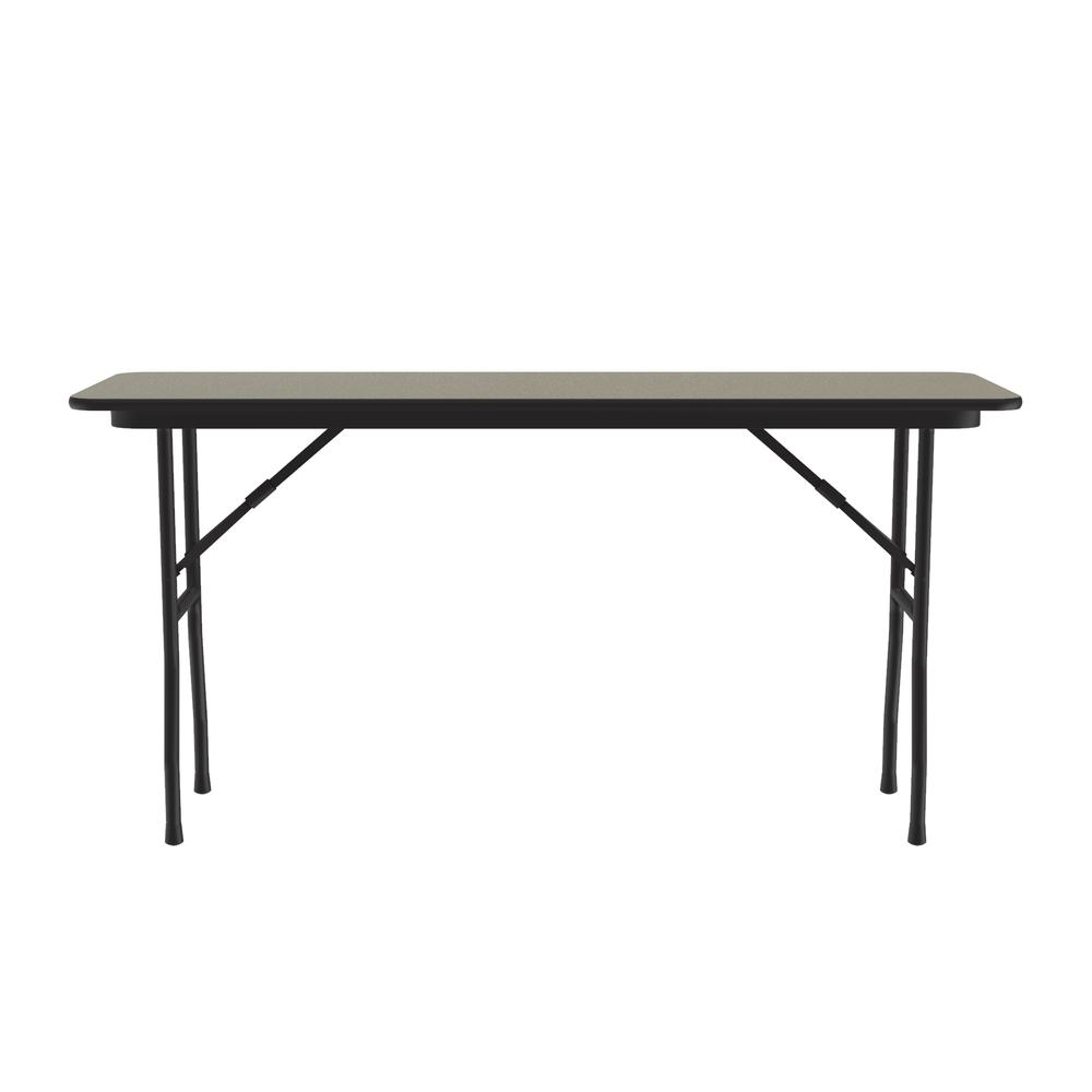 Deluxe High Pressure Top Folding Table 18x72", RECTANGULAR SAVANNAH SAND BLACK. Picture 3