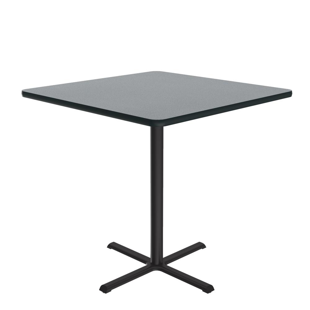 Bar Stool/Standing Height Deluxe High-Pressure Café and Breakroom Table 36x36", SQUARE GRAY GRANITE, BLACK. Picture 1