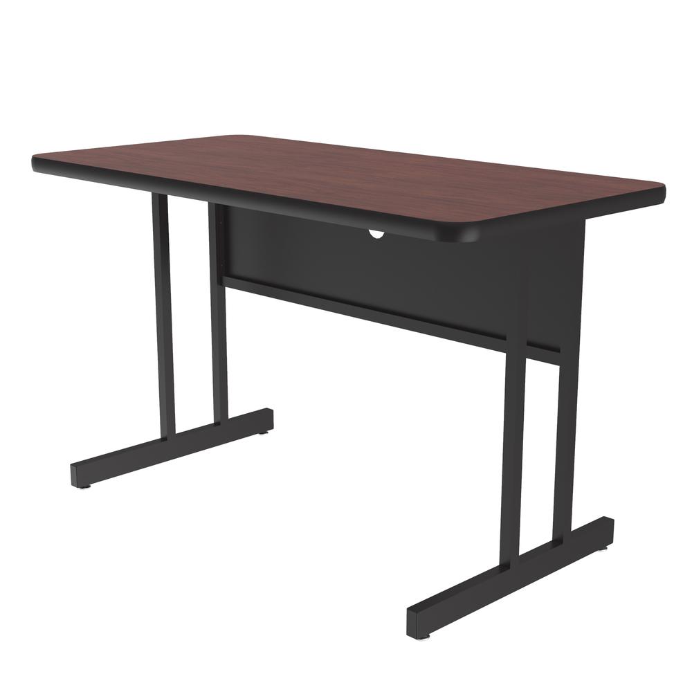 Desk Height  Deluxe HIgh-Pressure Top Computer/Student Desks , 24x36", RECTANGULAR, MAHOGHANY, BLACK. Picture 2