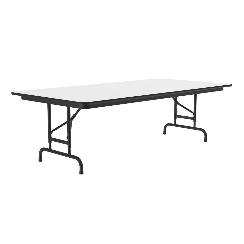 Adjustable Height High Pressure Top Folding Table 36x96", RECTANGULAR WHITE BLACK. Picture 5