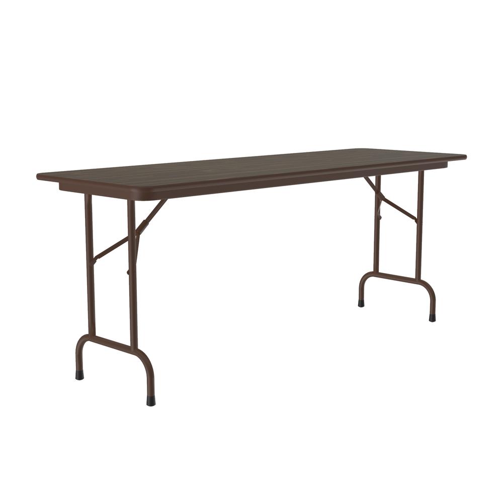 Deluxe High Pressure Top Folding Table, 24x60", RECTANGULAR, WALNUT, BROWN. Picture 4
