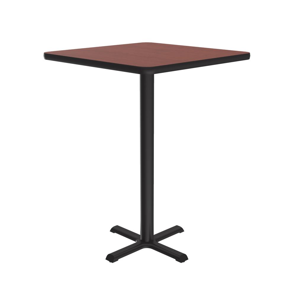 Bar Stool/Standing Height Deluxe High-Pressure Café and Breakroom Table, 24x24", SQUARE, CHERRY, BLACK. Picture 1