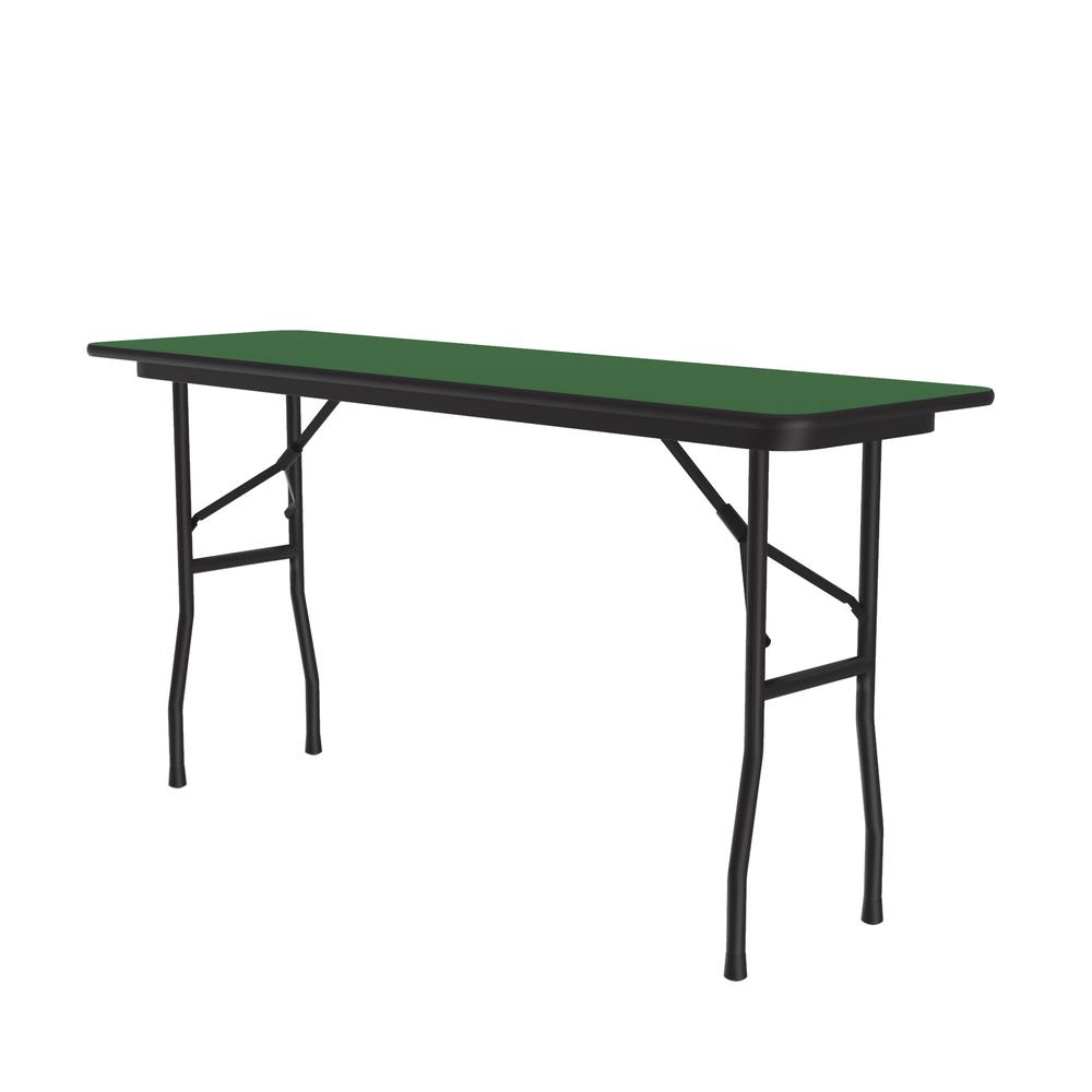 Deluxe High Pressure Top Folding Table, 18x96", RECTANGULAR, GREEN BLACK. Picture 1