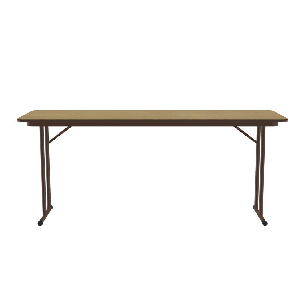 Deluxe High-Pressure Folding Seminar Table with Off-Set Leg 24x60", RECTANGULAR FUSION MAPLE BROWN. Picture 5