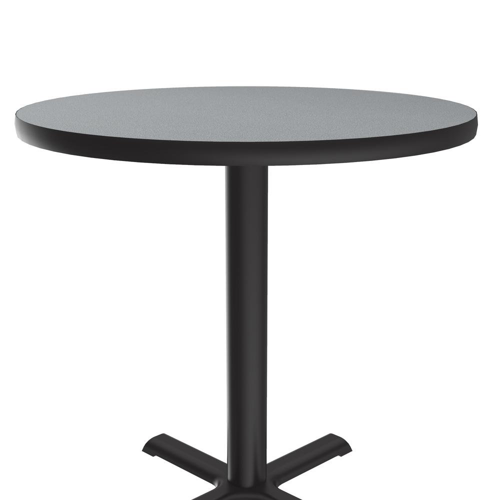 Table Height Deluxe High-Pressure Café and Breakroom Table 30x30", ROUND GRAY GRANITE, BLACK. Picture 5