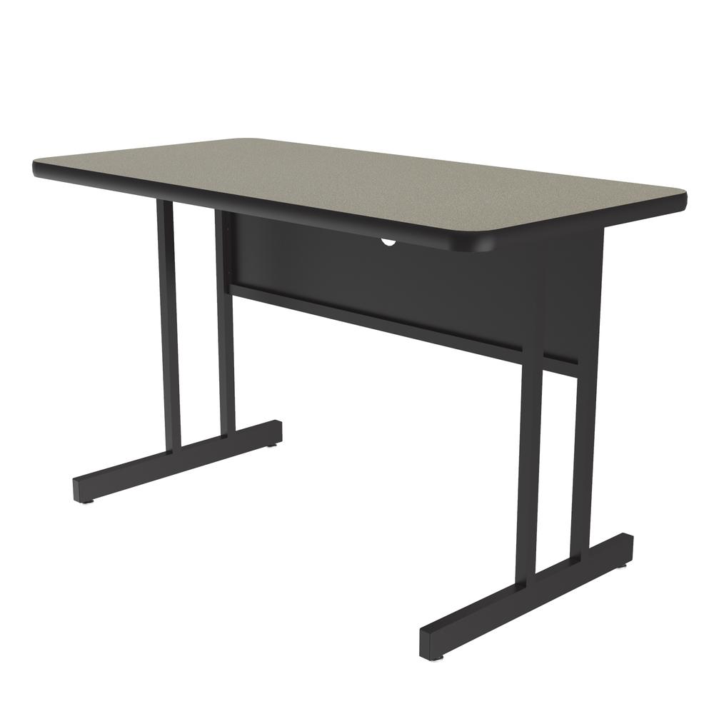 Desk Height  Deluxe HIgh-Pressure Top Computer/Student Desks  24x36" RECTANGULAR SAVANNAH SAND, BLACK. Picture 1