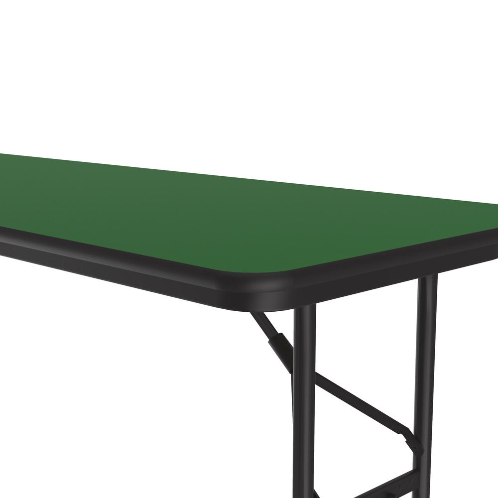 Adjustable Height High Pressure Top Folding Table, 24x72", RECTANGULAR, GREEN, BLACK. Picture 3