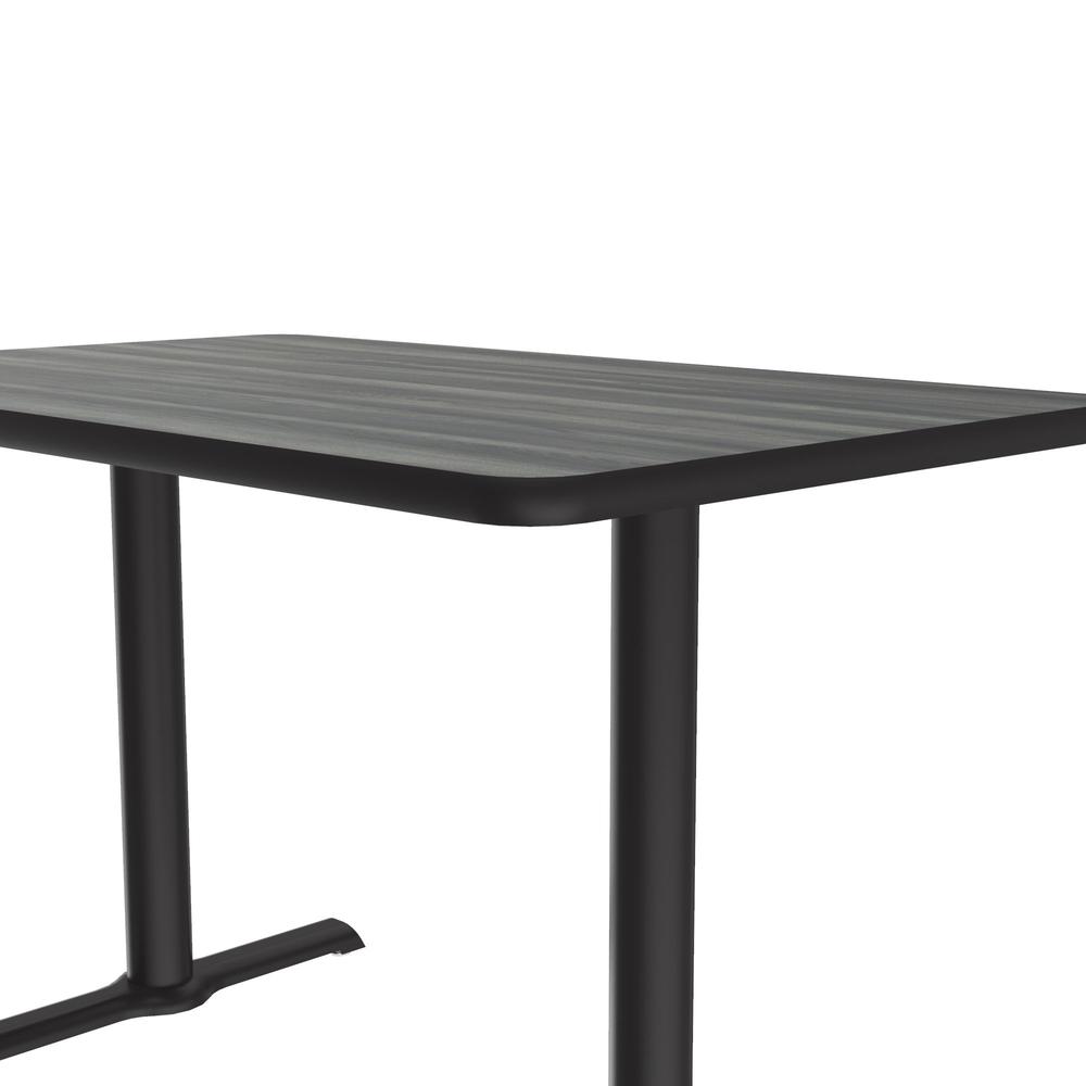 Table Height Deluxe High-Pressure Café and Breakroom Table 30x48", RECTANGULAR, NEW ENGLAND DRIFTWOOD, BLACK. Picture 6