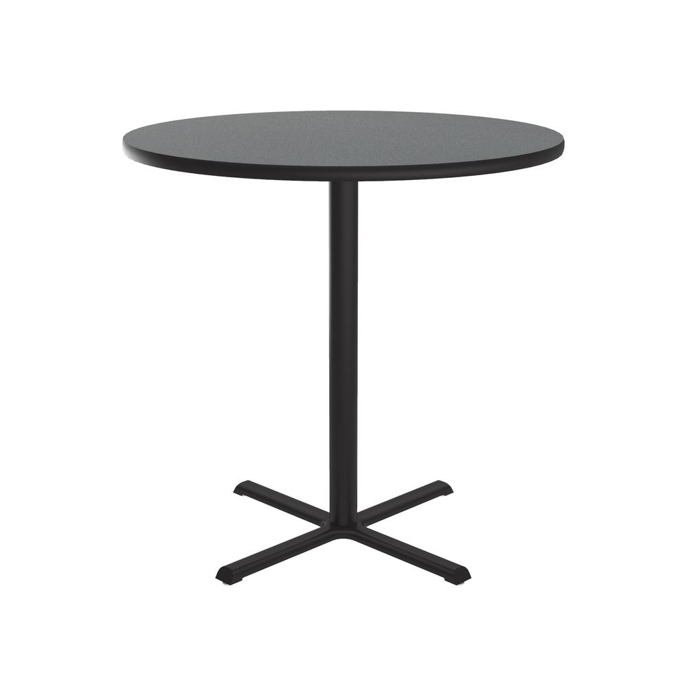 Bar Stool/Standing Height Deluxe High-Pressure Café and Breakroom Table 36x36", ROUND, MONTANA GRANITE, BLACK. Picture 9