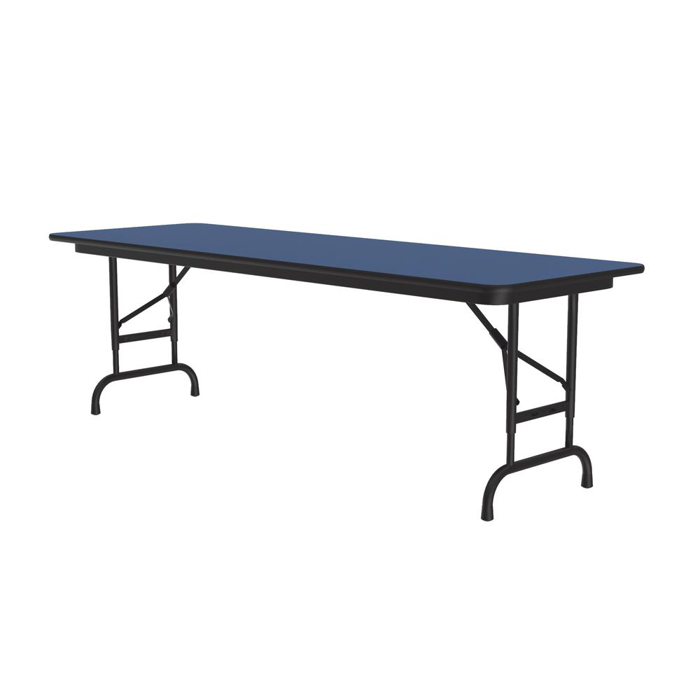 Adjustable Height High Pressure Top Folding Table, 24x72", RECTANGULAR BLUE BLACK. Picture 2