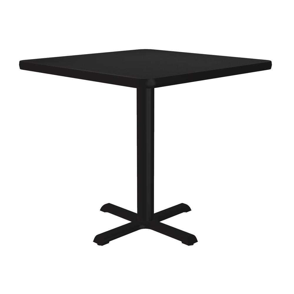 Table Height Commercial Laminate Café and Breakroom Table, 30x30", SQUARE, BLACK GRANITE, BLACK. Picture 7