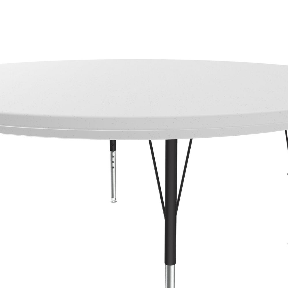Commercial Blow-Molded Plastic Top Activity Tables 60x60" ROUND GRAY GRANITE, BLACK/CHROME. Picture 8